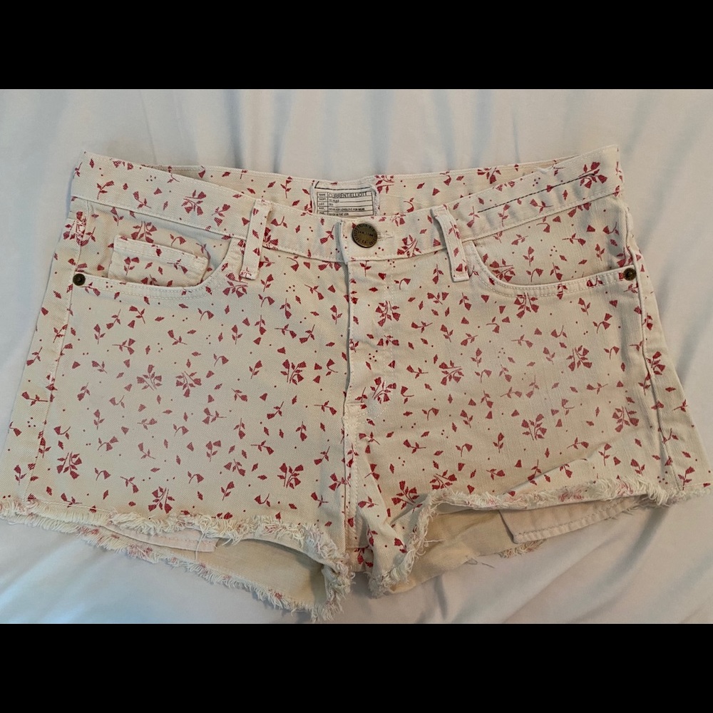 Current/Elliot floral print denim shorts